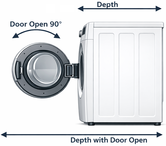 Side View Front-Load Washer Dimensions